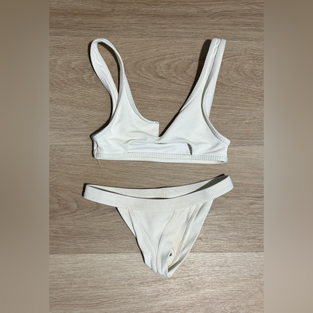 Frankie’s white bikini